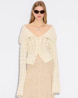 Long Oversized Chunky Wool Cardigan