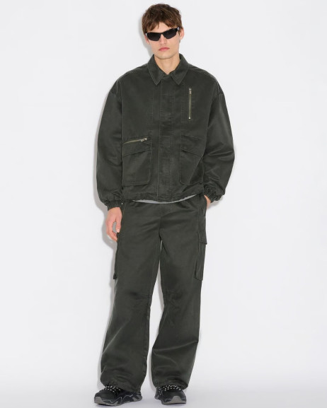 Wide Leg Cargo Trousers
