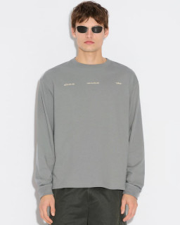 Abstract Print Grey Long Sleeve Top